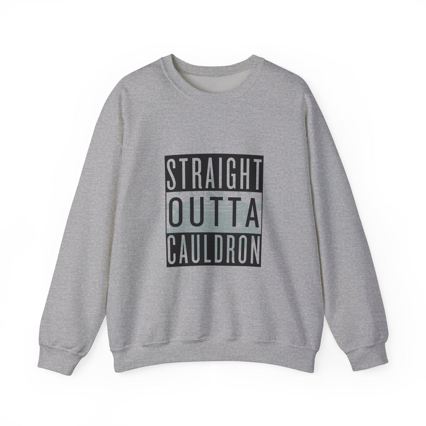 Teal Straight Outta Cauldron Unisex Crewneck Sweatshirt