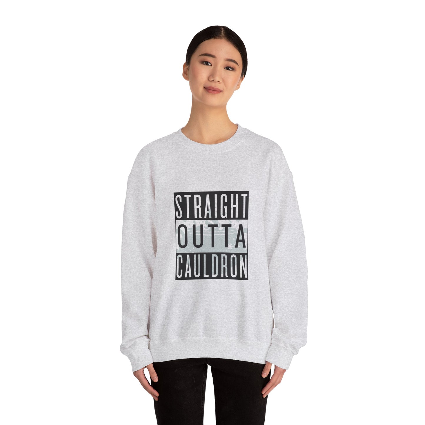 Teal Straight Outta Cauldron Unisex Crewneck Sweatshirt