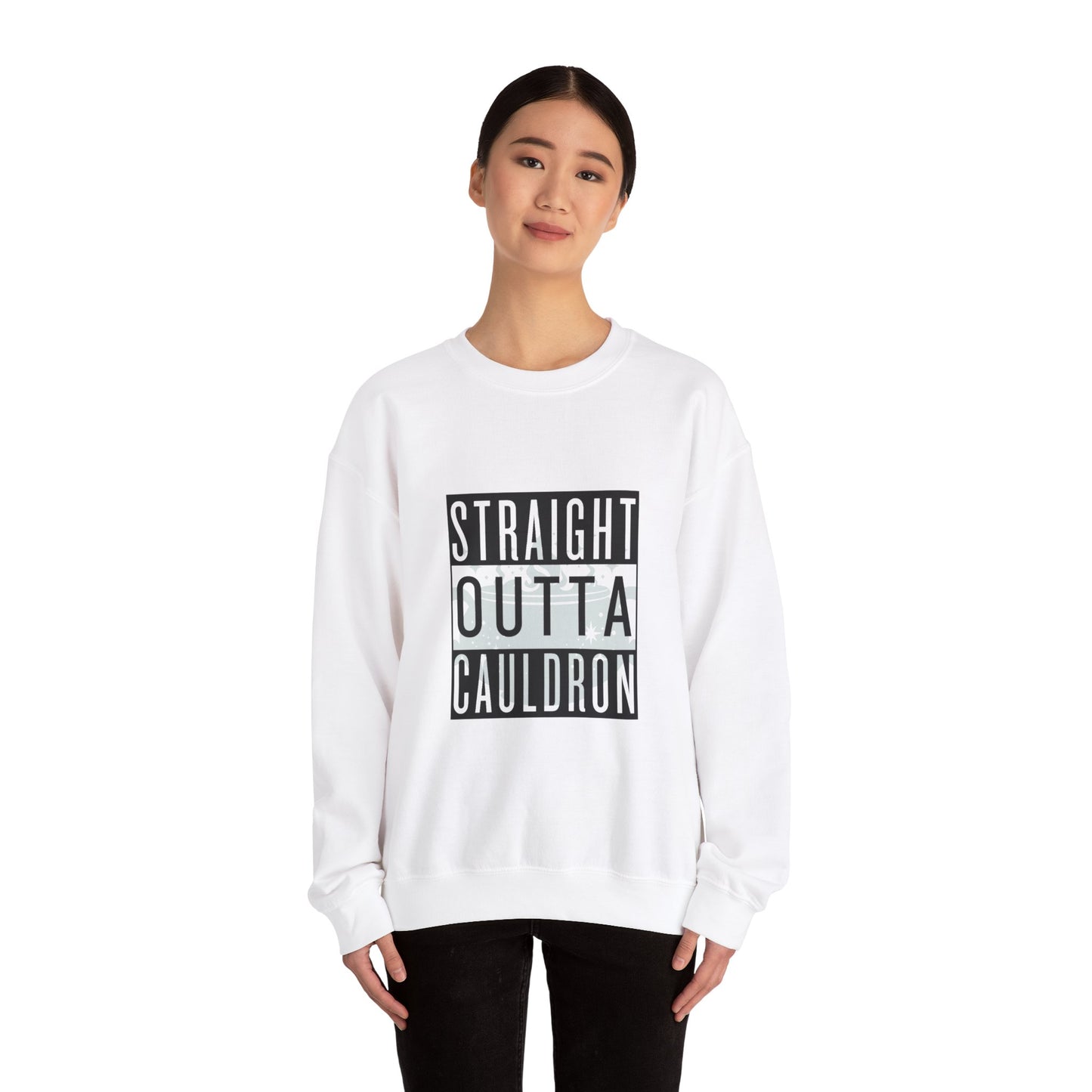 Teal Straight Outta Cauldron Unisex Crewneck Sweatshirt